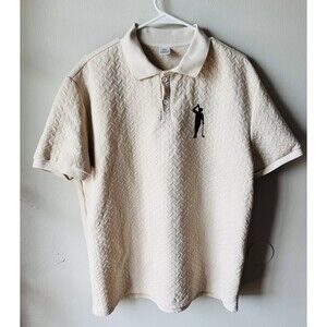 Novelty Ribbed/Cream XXL Golf Shirt-Drinking/Golf-Textured Polo-DriFit
